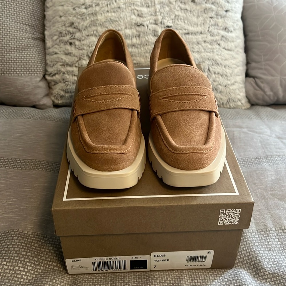 Dolce Vita Toffee Suede Platform Loafers